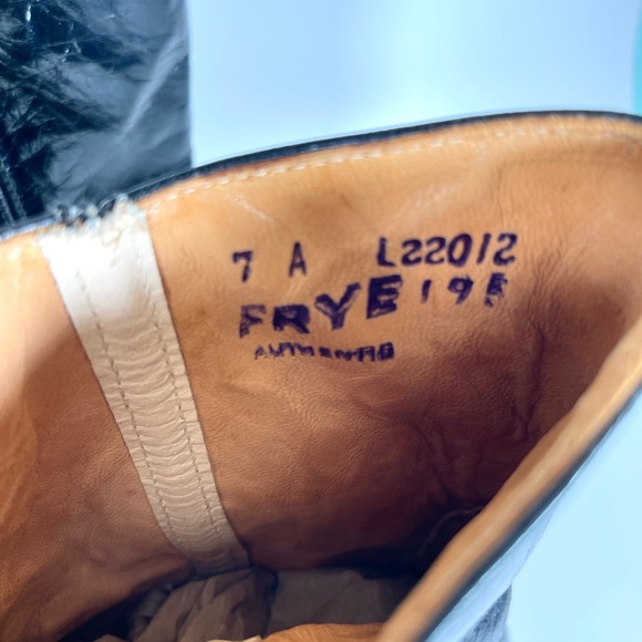 Vintage Frye Deluxe Short Slip on Boots US Size 7A Glossy Black Leather - Picture 7 of 8